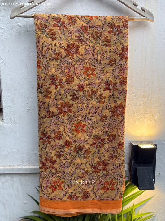 Flowery Cotton Design six Vintage Isha Chiffon