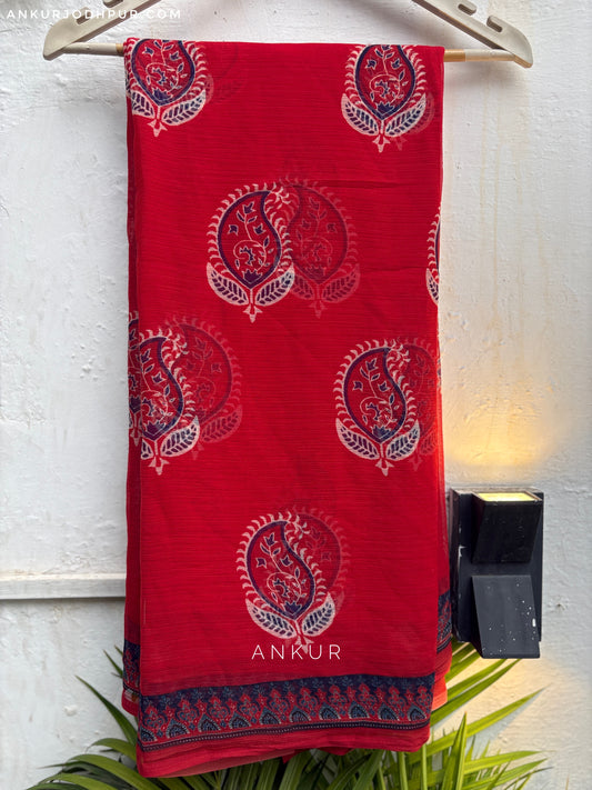Flowery Cotton Design four Vintage Isha Chiffon