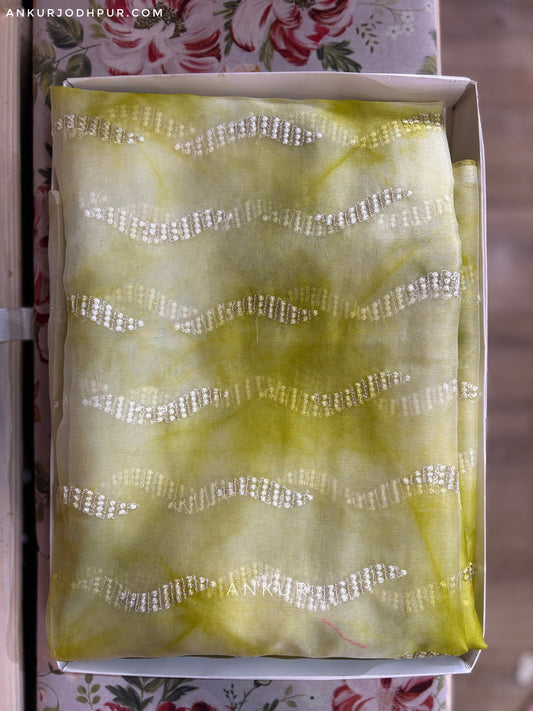 Mehendi Green Shaded | Organza