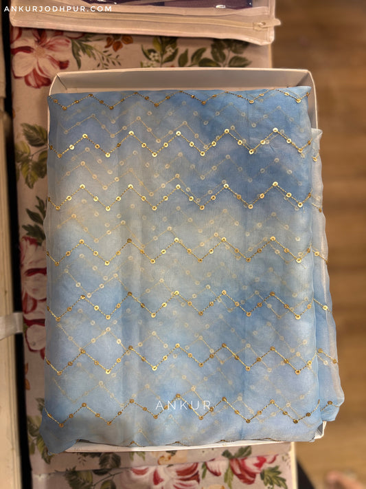 Shaded Lines Blue | Organza