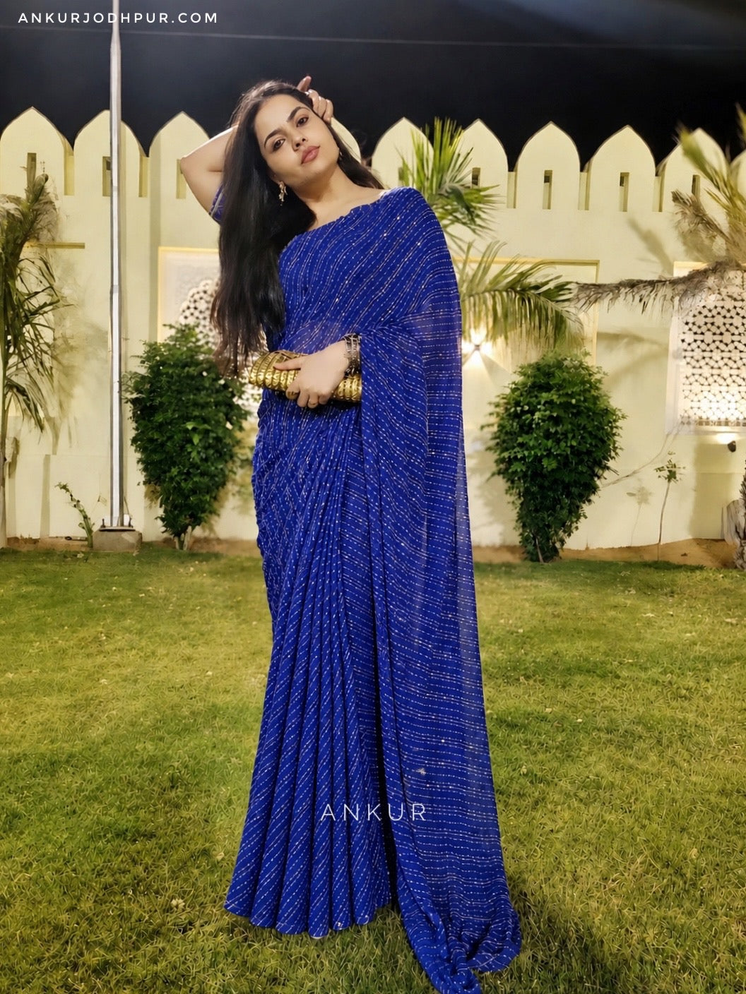Blue Mothda with ZARI WORK