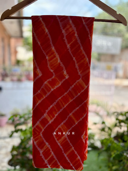Orange Strips Shade Lehriya
