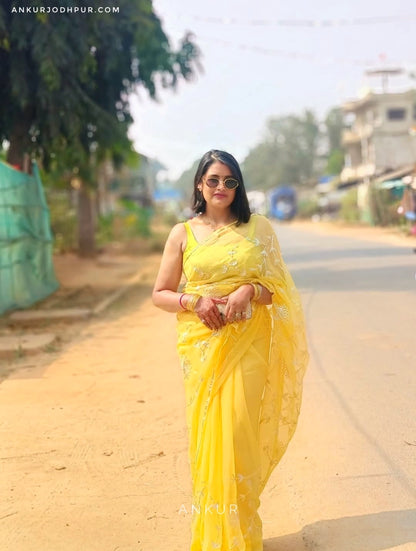 Bright Yellow in Jaal work Anvi