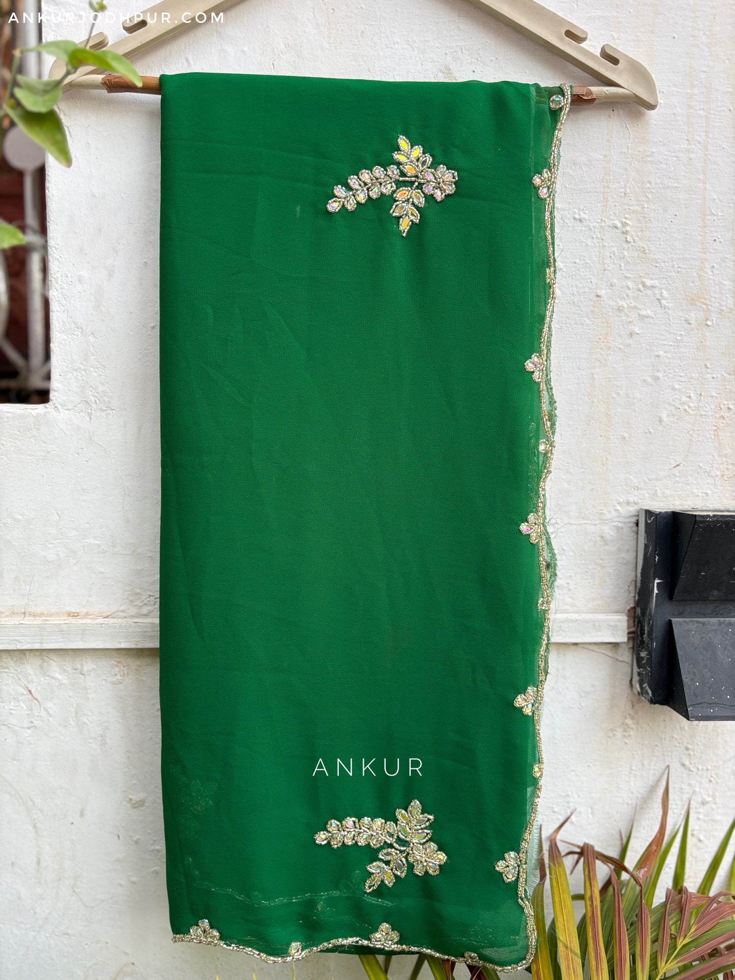 Soft Dark Green choti buti Cut-dana Suhani 2.0