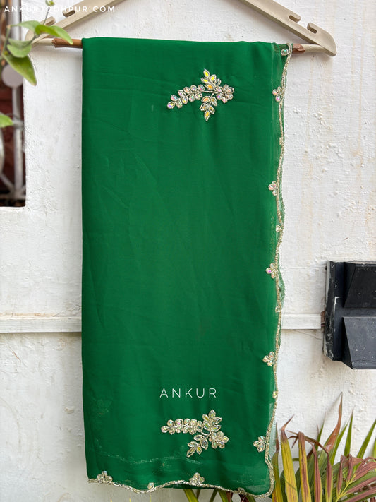 Soft Dark Green choti buti Cut-dana Suhani 2.0
