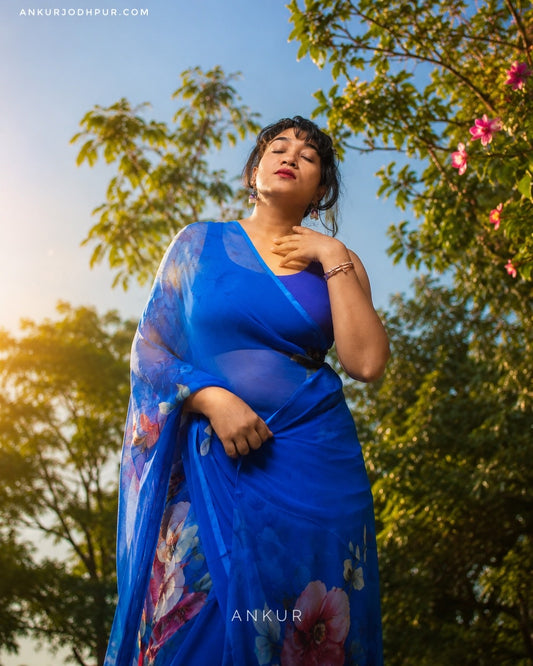 New Blue Vintage Isha Chiffon