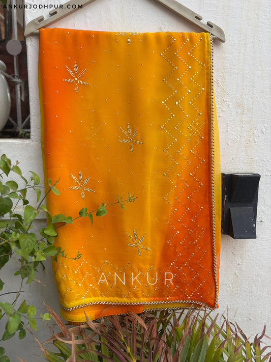 Kesariya Rajshree Tipki 2.0 ( with blouse )