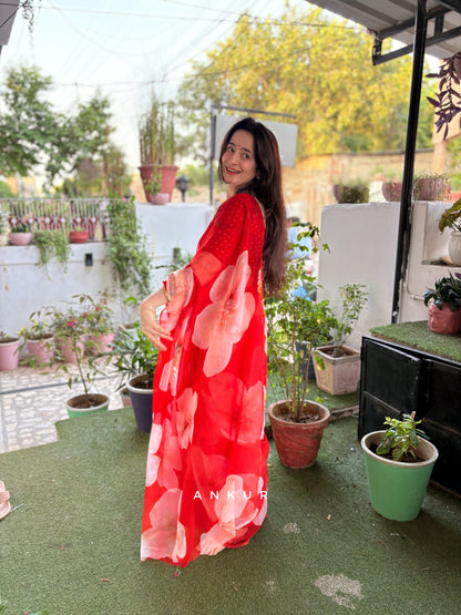 Ruby Circles Vintage Isha Chiffon