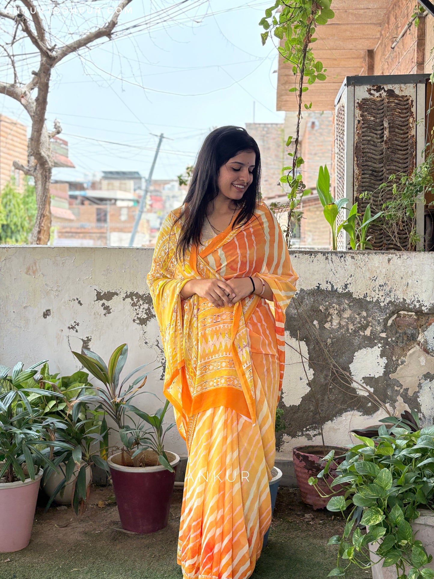 Kesariya Leher Latika 2.0 Saree