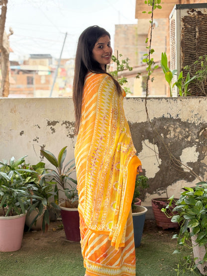 Kesariya Leher Latika 2.0 Saree