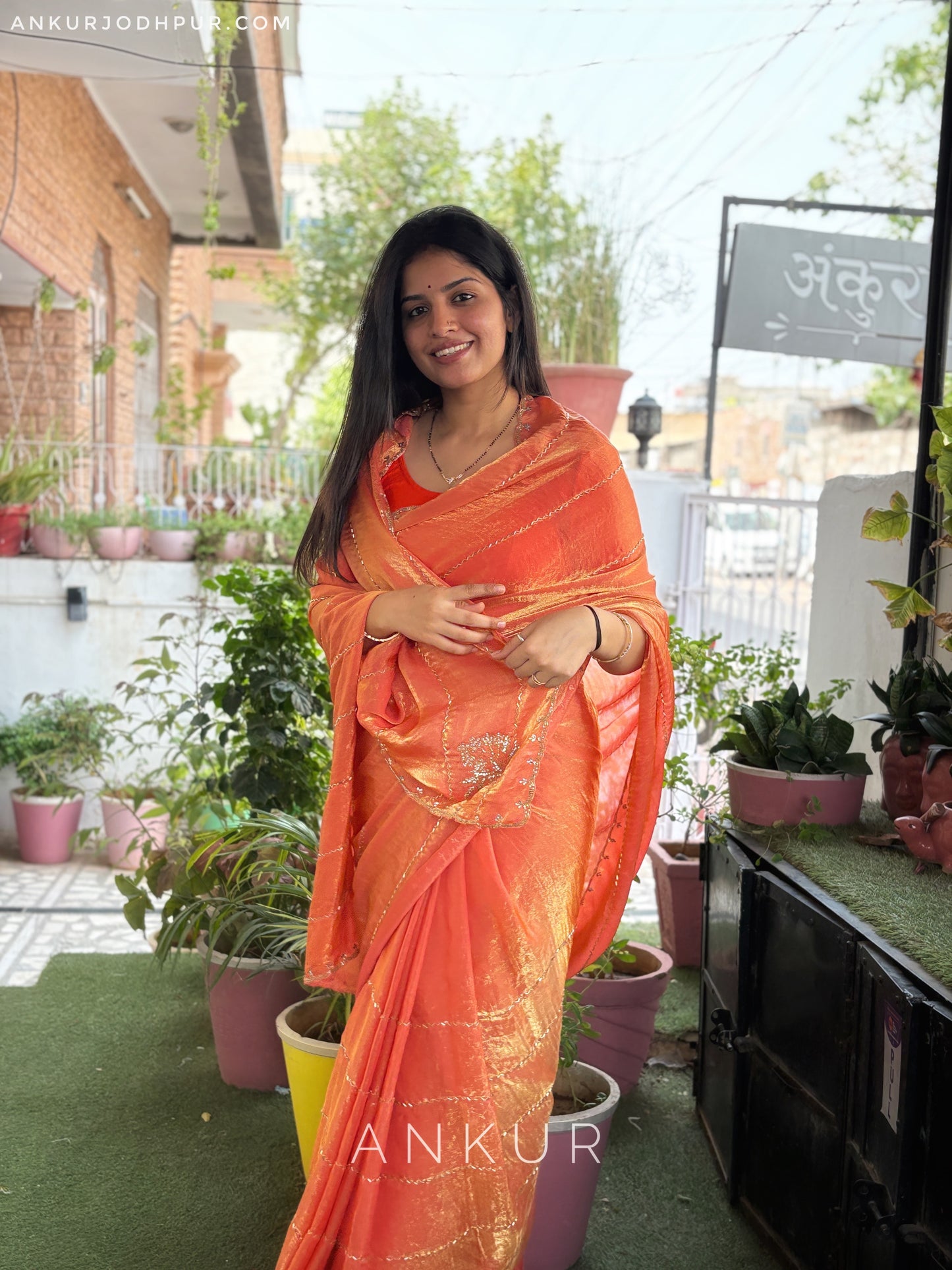Saanjh Light Rust Orange Noor