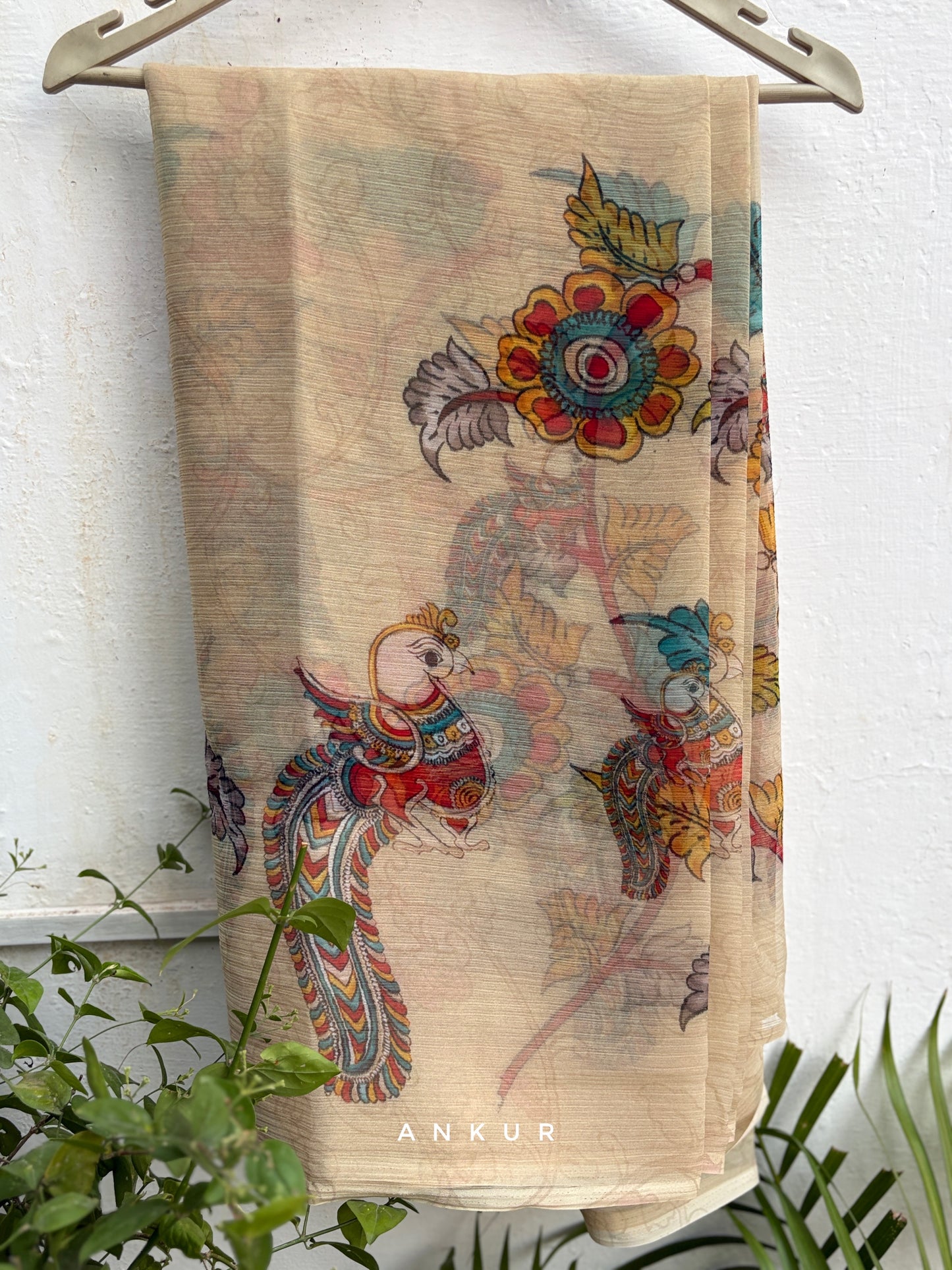 Peacock Melody Vintage Isha Chiffon