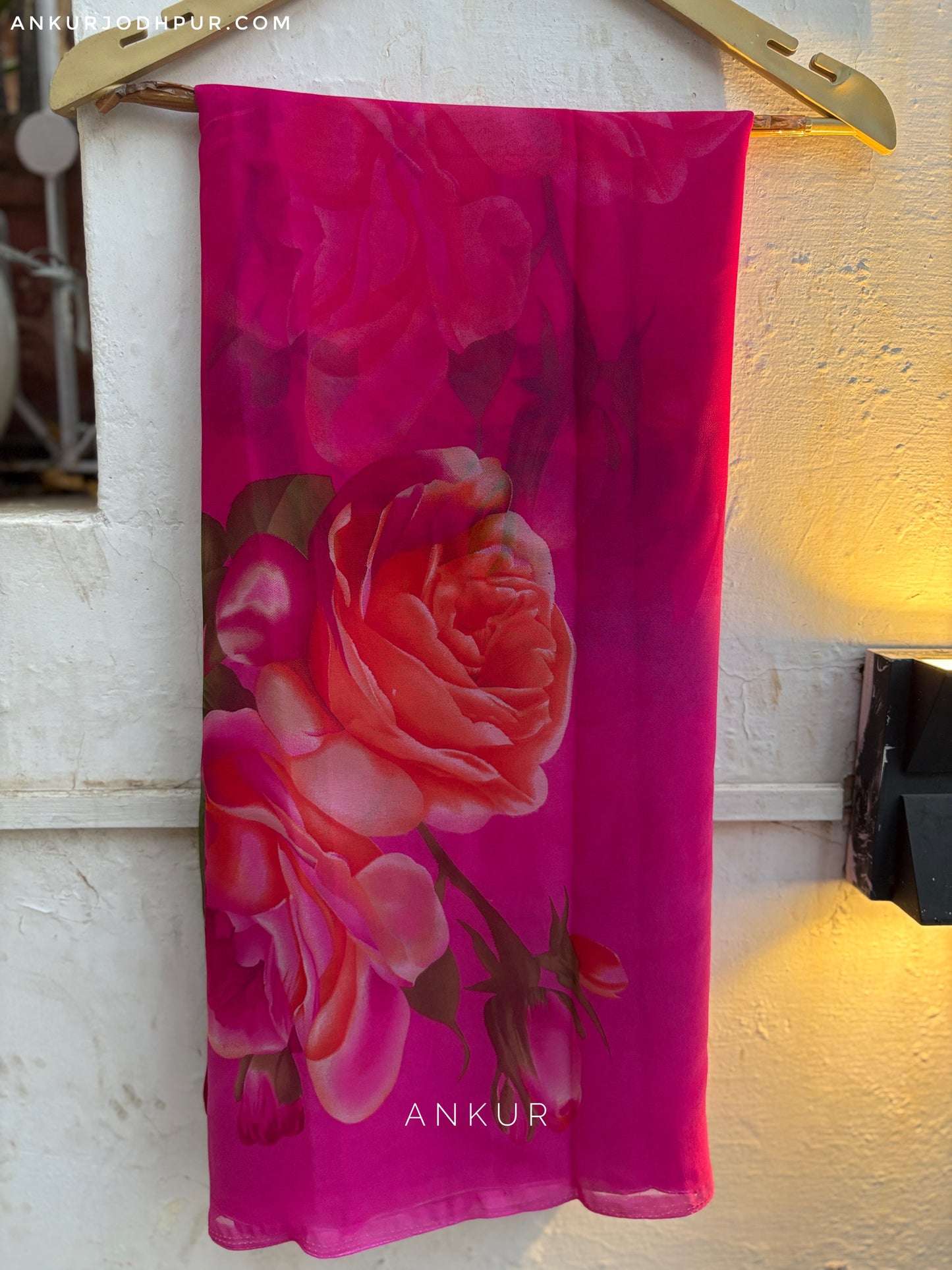 Double Shade Rose Rani Flower Print