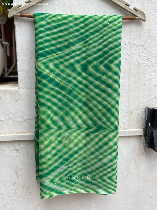Sitara Work Lehriya Greenish