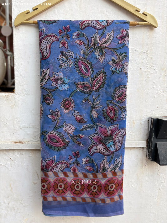 Water art Blue Vintage Isha Chiffon