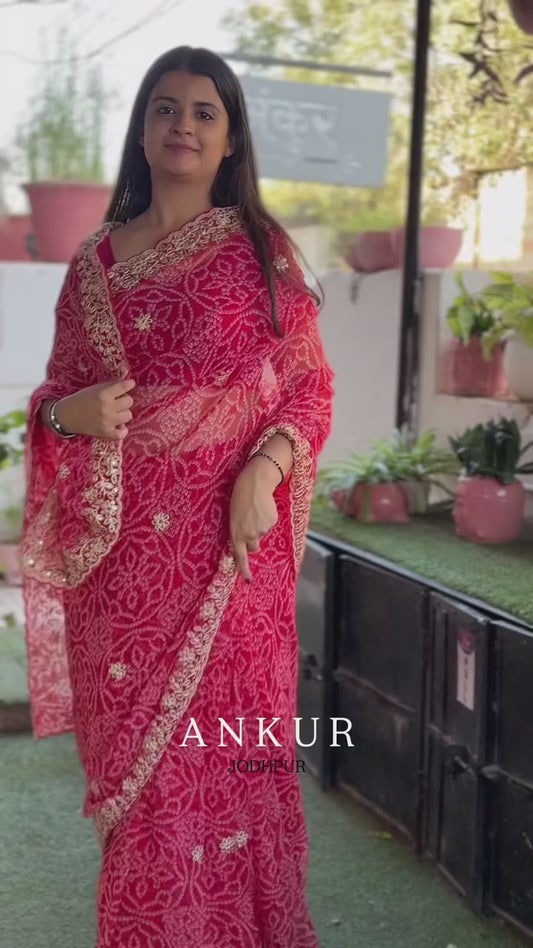 Raspberry Red Nagina Work
